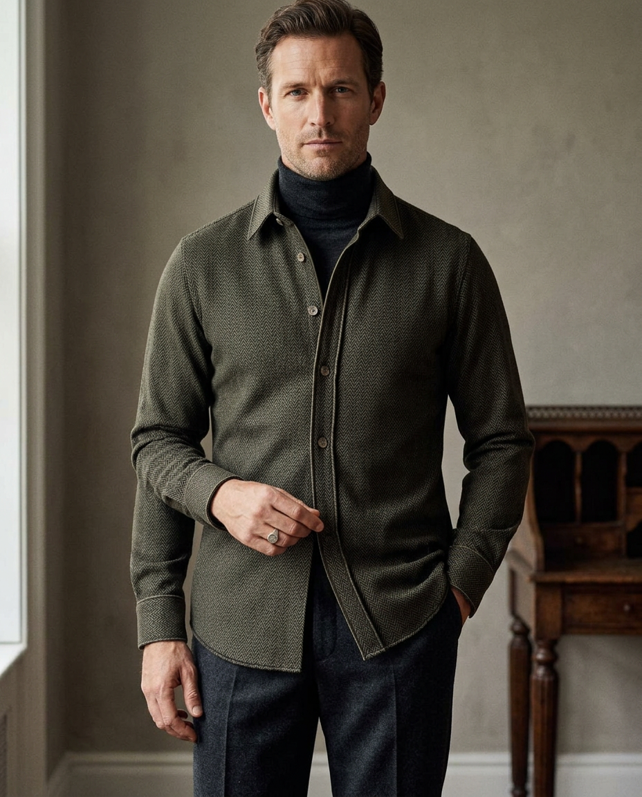 Cut & drape — Wintour Herringbone Overshirt